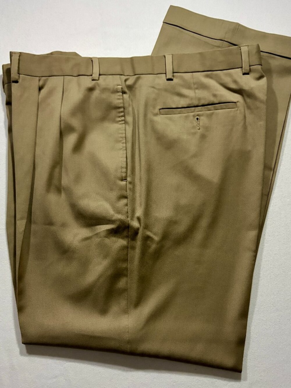 Lauren Ralph Lauren Wool Cashmere Dress Pants 40x32 Tan Pleated Cuffed Mens